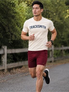 New Tracksmith Reggie Bordeaux Half Tights Running Shirts Men’s XL